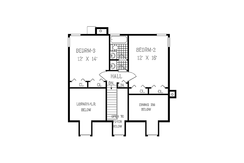 House Blueprint - Floor Plan - Upper Floor for Farmhouse House Plan #3-160 - 3 bed, 2.5 bath