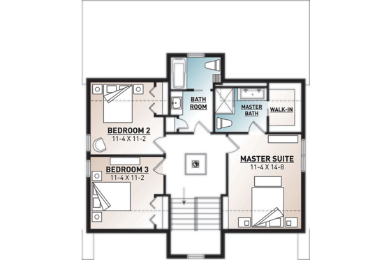 Floor Plan - Upper Floor for Modern House Plan #23-2682 - 3 bed, 2.5 bath