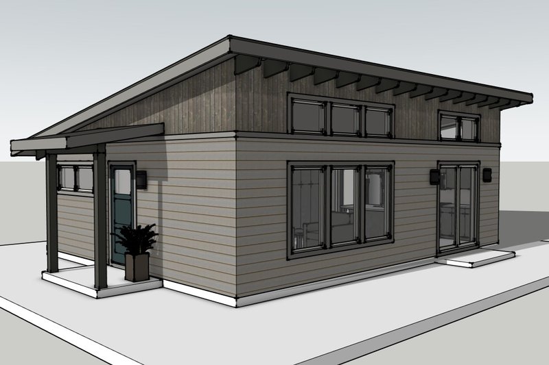 Dream House Plan - Exterior - Other Elevation 1 for Modern House Plan #1105-1 - 1 bed, 1 bath