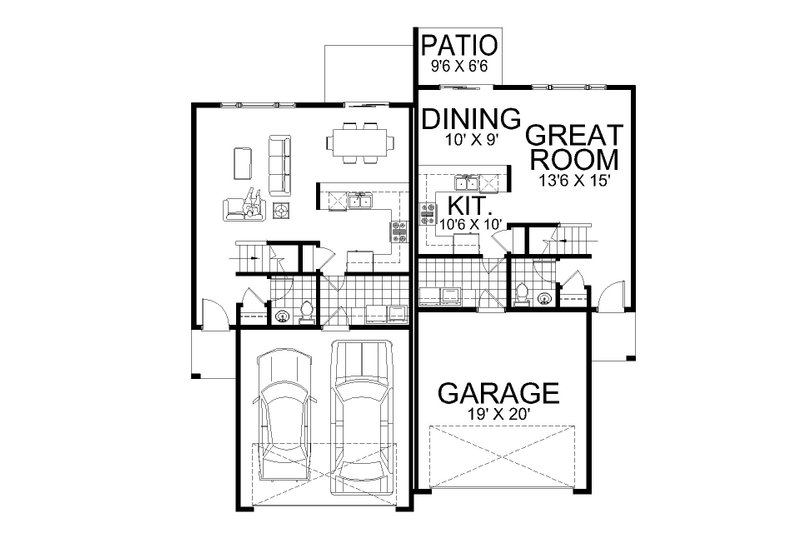 Home Plan - Floor Plan - Main Floor for Contemporary House Plan #112-257 - 3 bed, 2.5 bath