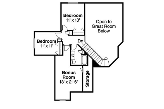 Floor Plan - Upper Floor House Plan #124-342 - 3 bed, 2.5 bath