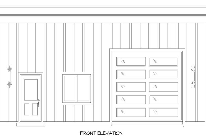 House Blueprint - Exterior - Front Elevation 3 for Contemporary House Plan #932-872, 1 bath