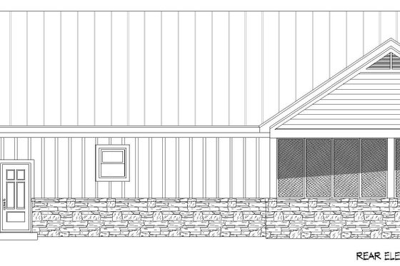 Exterior - Rear Elevation for Contemporary House Plan #932-1215 - 3 bed, 2.5 bath