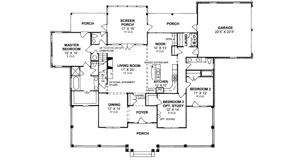 Home Plan - Country Floor Plan - Main Floor Plan #20-2039