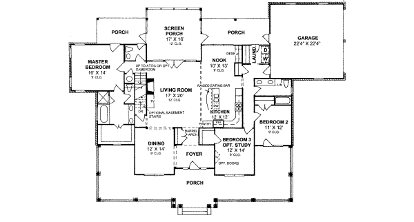 Country Floor Plan - Main Floor Plan #20-2039