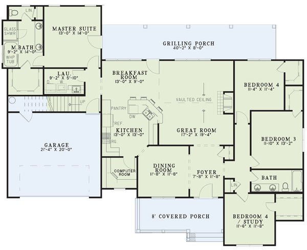 Country Floor Plan - Main Floor Plan #17-3246