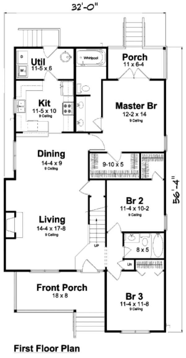 Traditional Floor Plan - Main Floor Plan #312-733