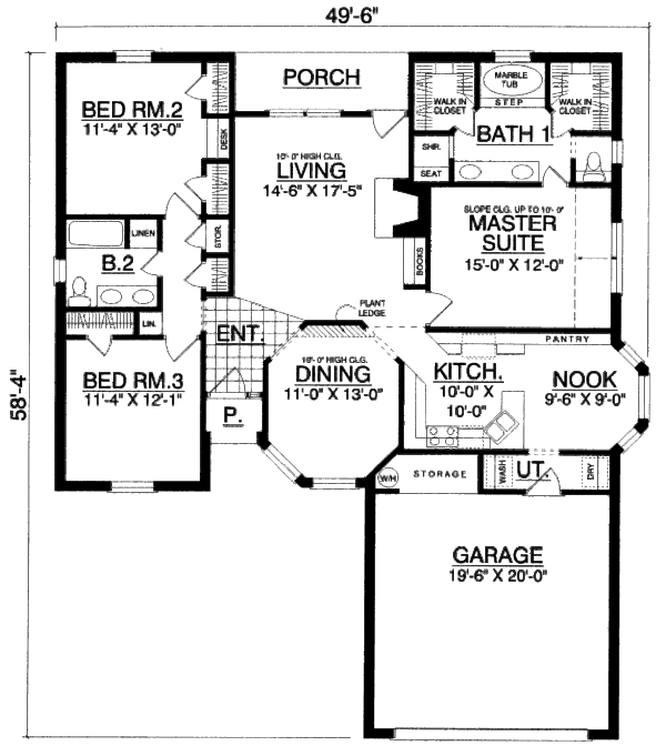 Traditional Floor Plan - Main Floor Plan #40-214