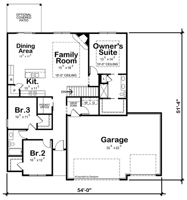 Architectural House Design - Modern Floor Plan - Main Floor Plan #20-2475