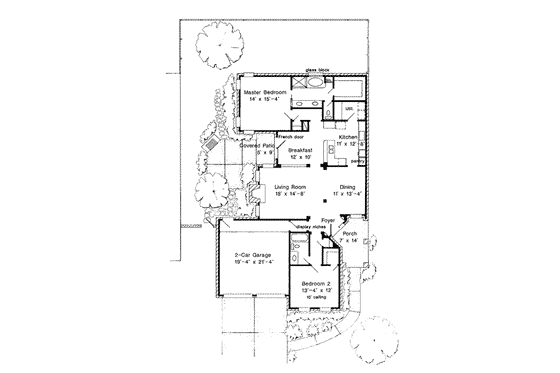 Floor Plan - Main Floor for European House Plan #410-328 - 2 bed, 2 bath