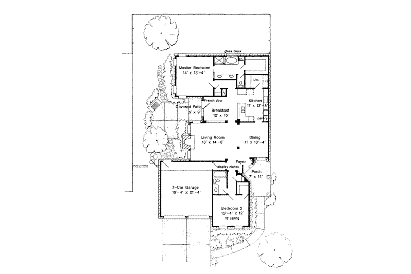 Dream House Plan - Floor Plan - Main Floor for European House Plan #410-328 - 2 bed, 2 bath