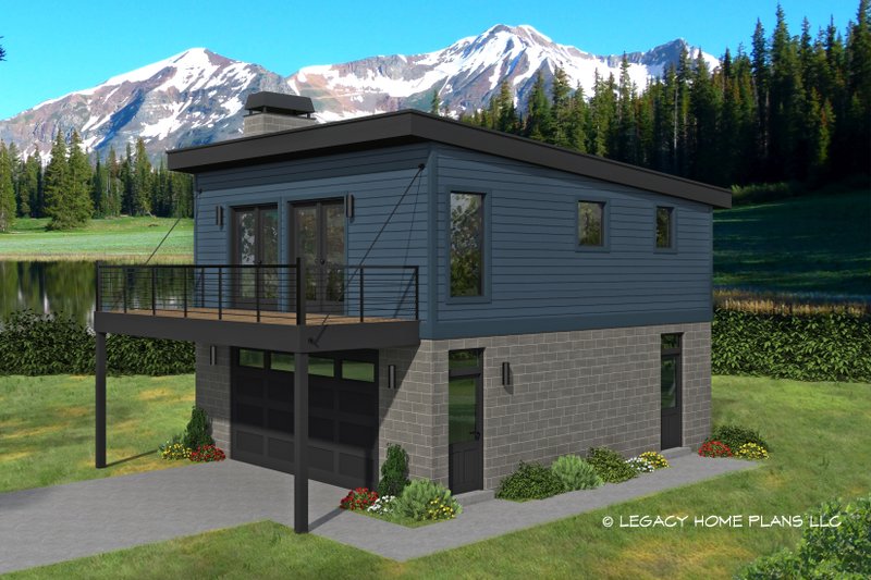 House Blueprint - Contemporary Exterior - Front Elevation Plan #932-615