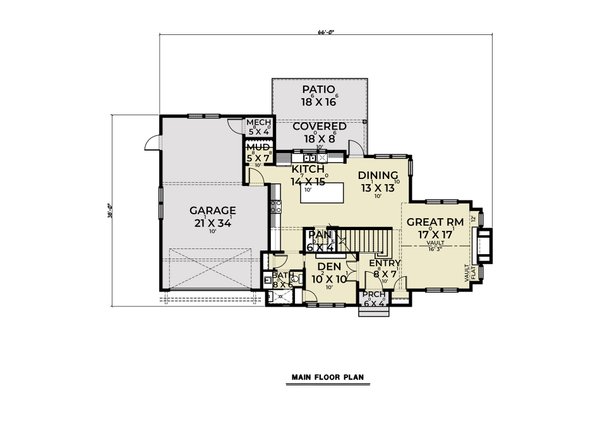 European Floor Plan - Main Floor Plan #1070-142