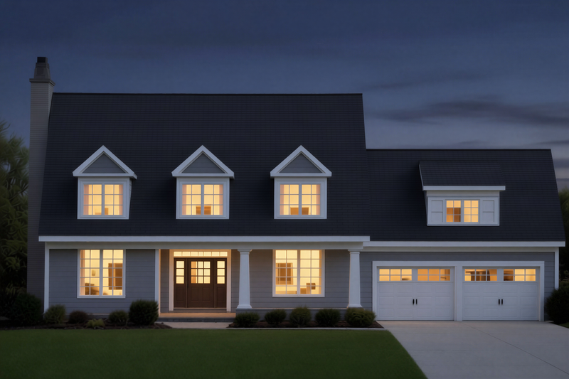 House Blueprint - Exterior - Front Elevation 3 for Farmhouse House Plan #901-5 - 3 bed, 2.5 bath