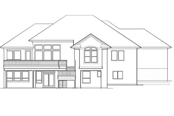 Exterior - Rear Elevation for Mediterranean House Plan #48-425 - 4 bed, 3.5 bath