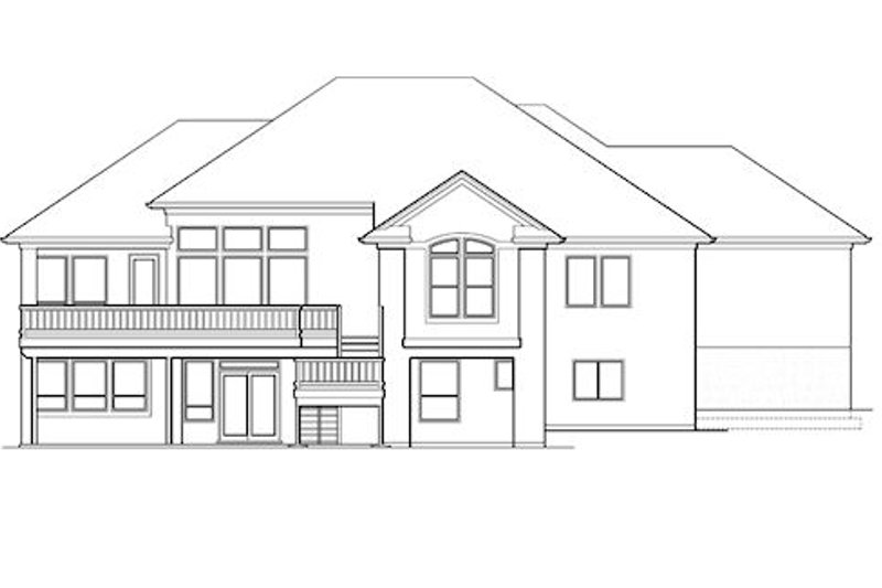 Home Plan - Exterior - Rear Elevation for Mediterranean House Plan #48-425 - 4 bed, 3.5 bath