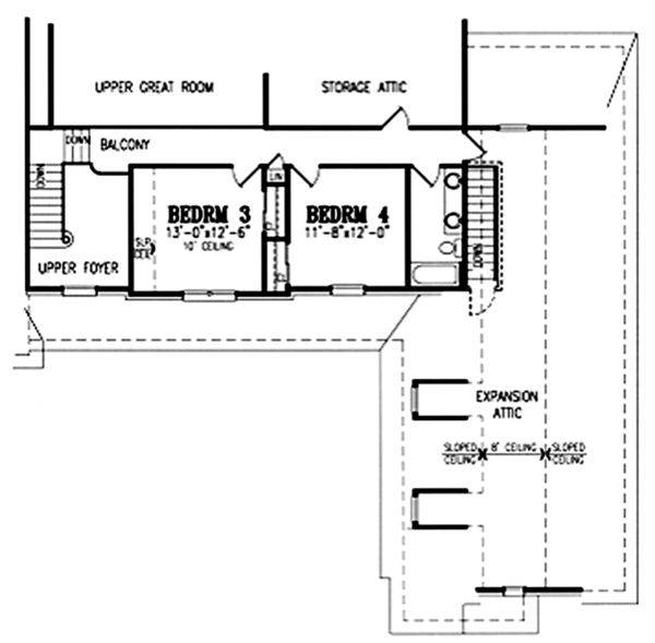 Dream House Plan - Traditional Floor Plan - Upper Floor Plan #314-275