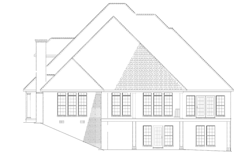 Home Plan - Exterior - Rear Elevation for Traditional House Plan #17-3009 - 5 bed, 4.5 bath