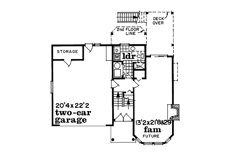Dream House Plan - Floor Plan - Lower Floor for Contemporary House Plan #47-736 - 3 bed, 2 bath