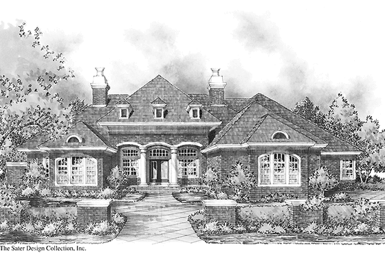 Exterior - Front Elevation 3 for European House Plan #930-296 - 3 bed, 2 bath