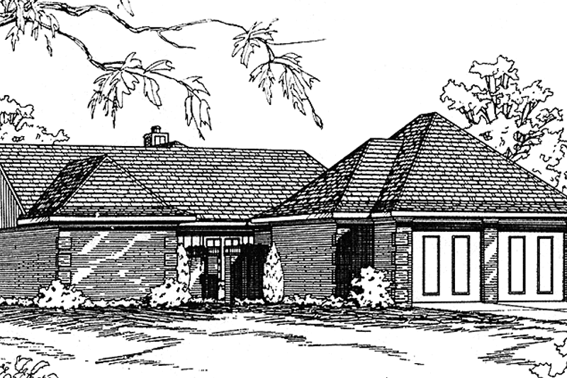 Home Plan - Exterior - Front Elevation 4 for European House Plan #45-537 - 3 bed, 2 bath