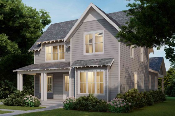 Exterior - Front Elevation 4 for Farmhouse House Plan #1079-4 - 4 bed, 2.5 bath
