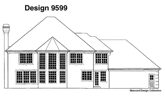 Exterior - Rear Elevation for Mediterranean House Plan #48-741 - 4 bed, 2.5 bath