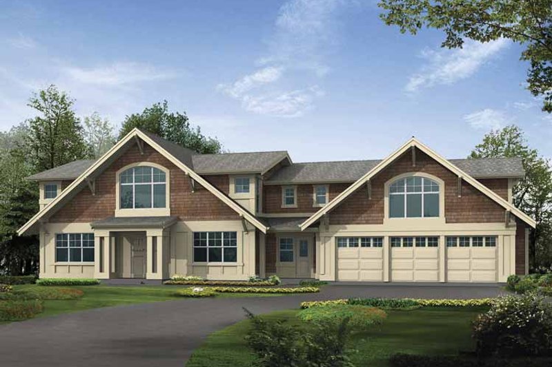 House Blueprint - Craftsman Exterior - Front Elevation Plan #132-496