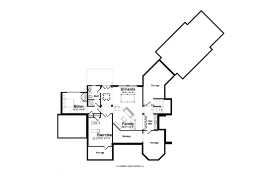 Floor Plan - Lower Floor for Traditional House Plan #928-238 - 3 bed, 3.5 bath
