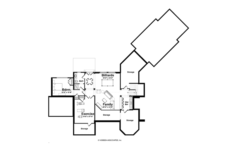 Home Plan - Floor Plan - Lower Floor for Traditional House Plan #928-238 - 3 bed, 3.5 bath