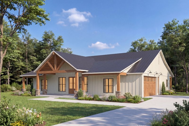 House Design - Exterior - Other Elevation 1 for Farmhouse House Plan #1074-140 - 4 bed, 3 bath