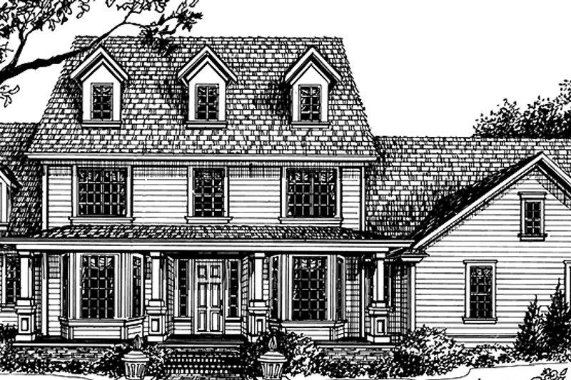 Home Plan - Country Exterior - Front Elevation Plan #966-65