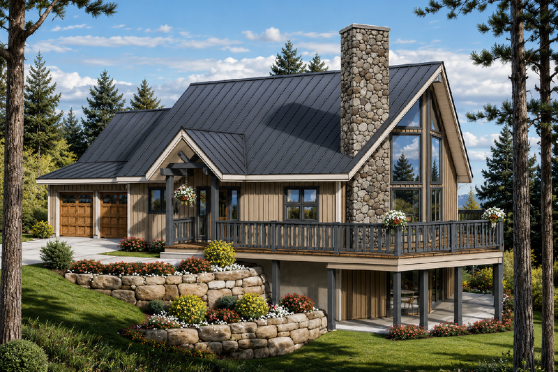 Dream House Plan - Exterior - Front Elevation 2 for Cabin House Plan #126-191 - 3 bed, 2 bath