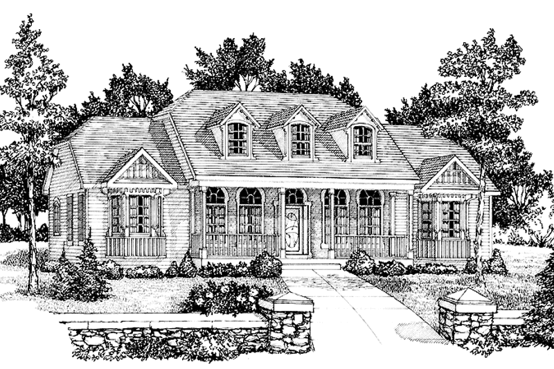 Home Plan - Exterior - Front Elevation 3 for Country House Plan #314-232 - 4 bed, 2 bath