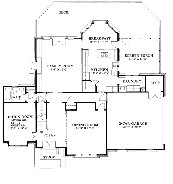 Home Plan - Colonial Floor Plan - Main Floor Plan #429-99