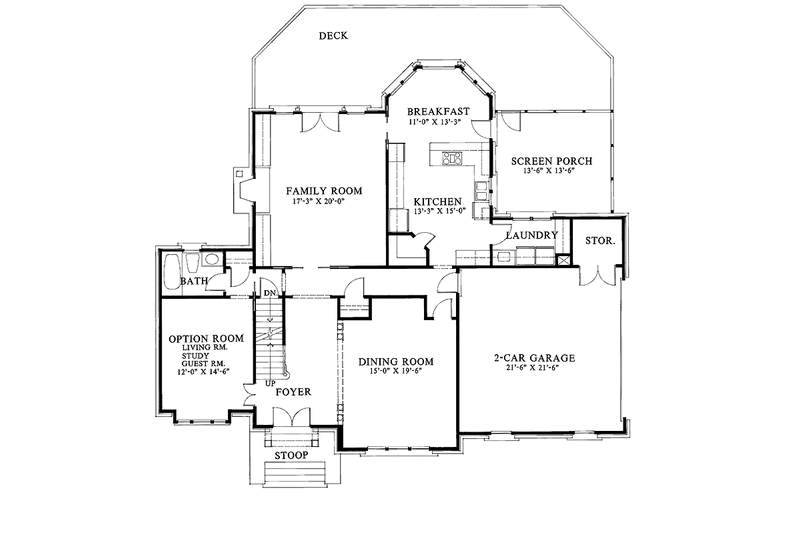 Home Plan - Floor Plan - Main Floor for Colonial House Plan #429-99 - 3 bed, 3 bath