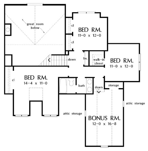 House Plan Design - Country Floor Plan - Upper Floor Plan #929-366