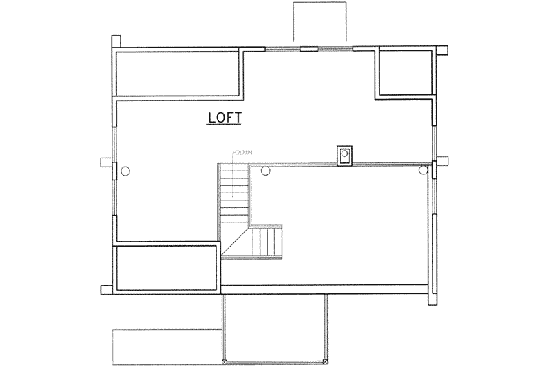 Home Plan - Floor Plan - Upper Floor for Log House Plan #117-414 - 1 bed, 1 bath