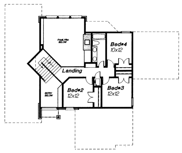 Home Plan - Traditional Floor Plan - Upper Floor Plan #310-1165
