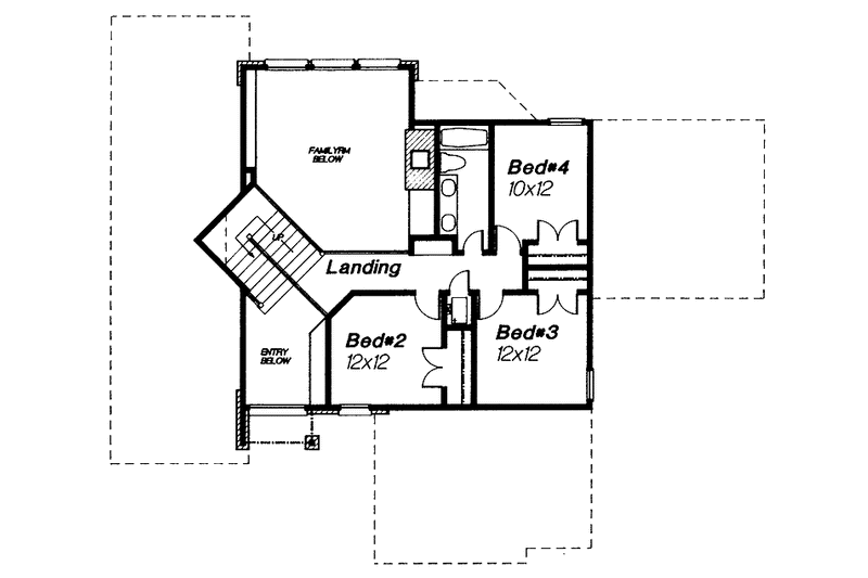 Architectural House Design - Floor Plan - Upper Floor for Traditional House Plan #310-1165 - 4 bed, 2.5 bath