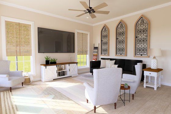 Interior - Family Room for Farmhouse House Plan #44-262 - 2 bed, 2 bath