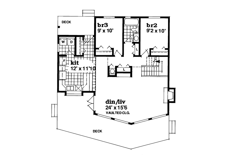Dream House Plan - Floor Plan - Main Floor House Plan #47-877 - 3 bed, 2 bath