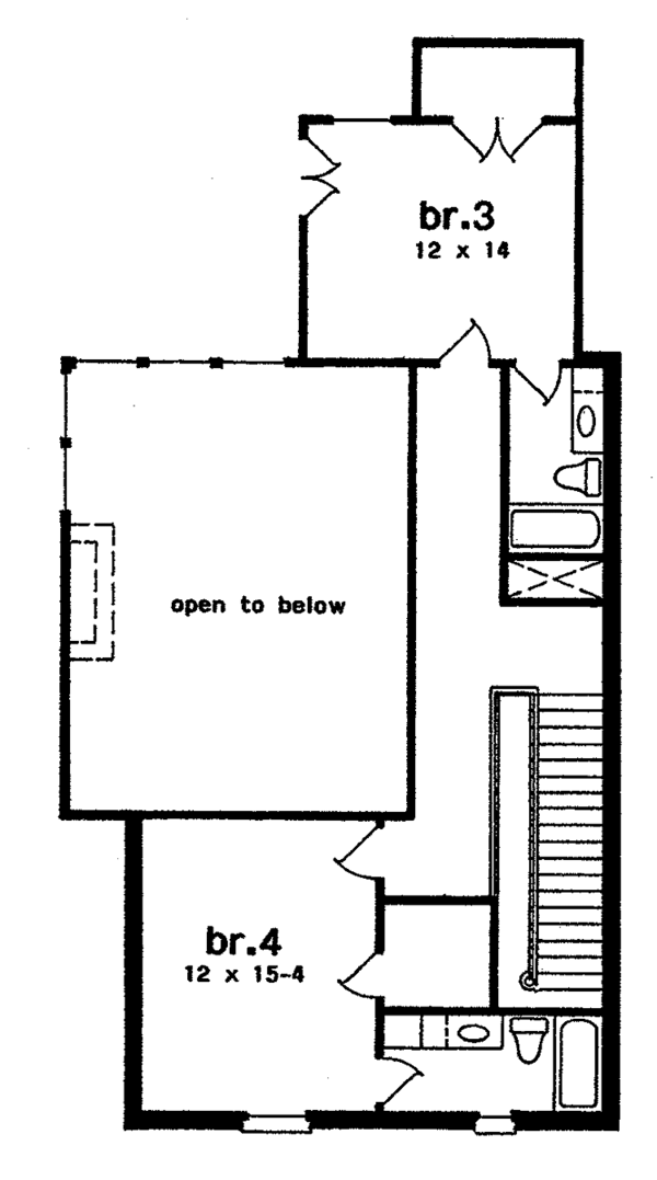 House Design - European Floor Plan - Upper Floor Plan #301-136
