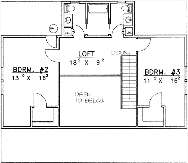 Home Plan - Traditional Floor Plan - Upper Floor Plan #117-280