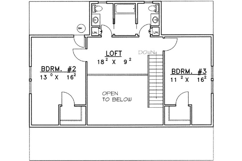 Home Plan - Floor Plan - Upper Floor for Traditional House Plan #117-280 - 3 bed, 3.5 bath