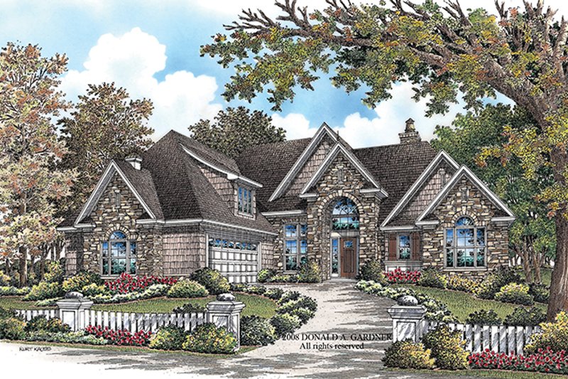 House Design - Exterior - Front Elevation 3 for European House Plan #929-921 - 4 bed, 4 bath