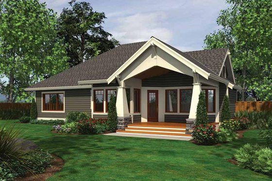 Exterior - Rear Elevation for Ranch House Plan #132-533 - 3 bed, 2 bath