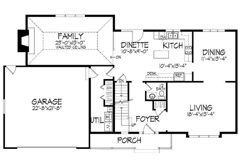 Dream House Plan - Floor Plan - Main Floor for Country House Plan #51-862 - 4 bed, 2.5 bath