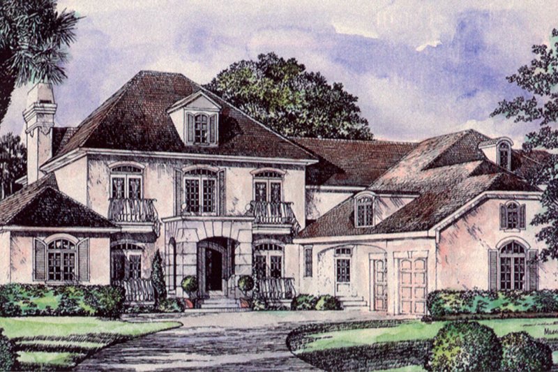 Dream House Plan - Exterior - Front Elevation 5 for Mediterranean House Plan #417-796 - 4 bed, 4 bath
