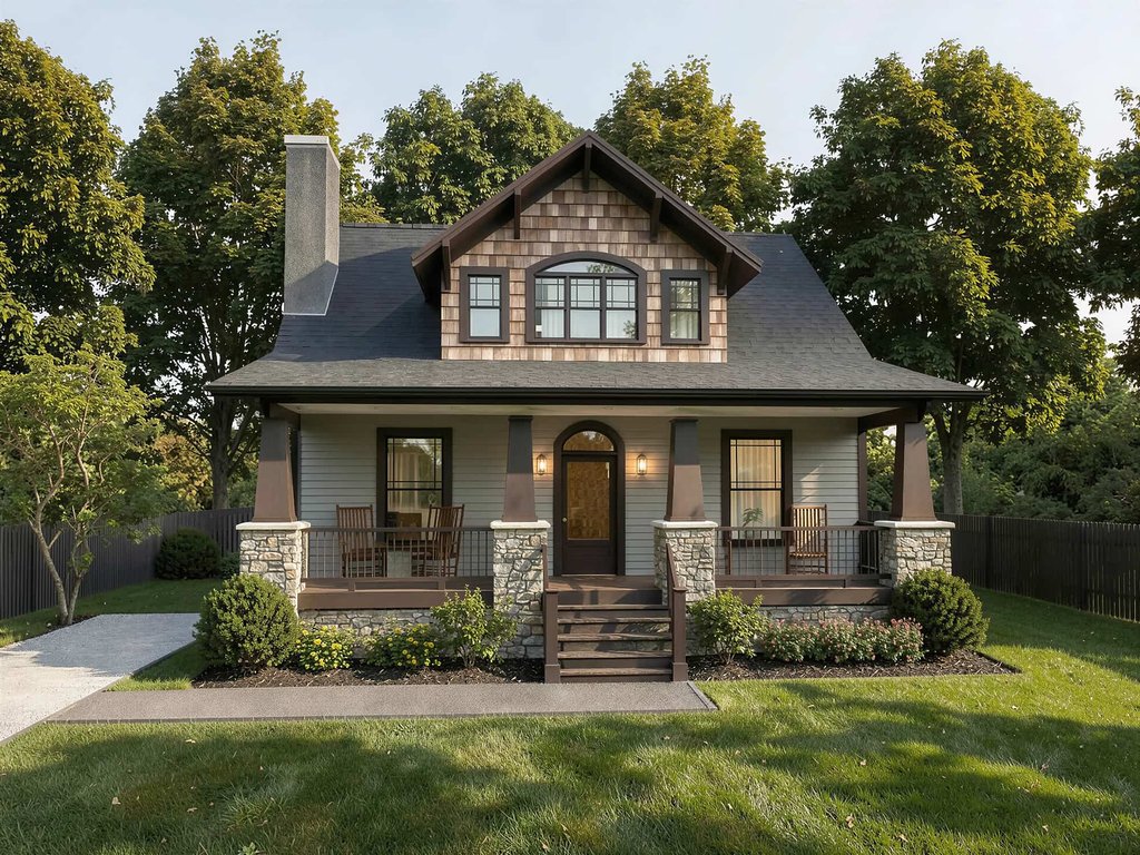 Exterior - Front Elevation 2 for Craftsman House Plan #79-361 - 4 bed, 2.5 bath